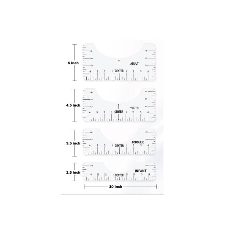 T-Shirt Ruler Guide for Heat Pressing - 4 Piece