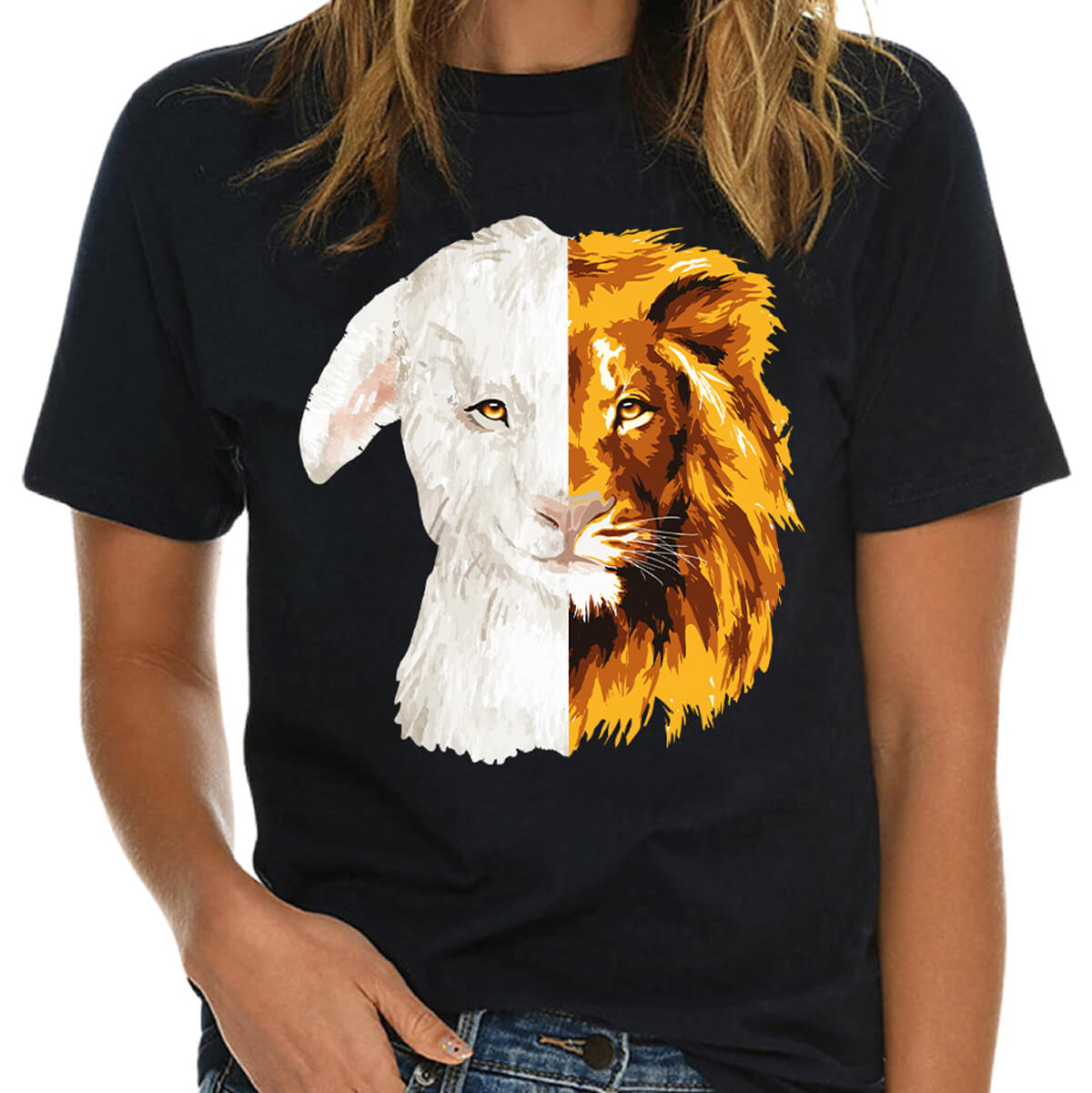 Lion And The Lamb-DTF Transfer Ready To Press