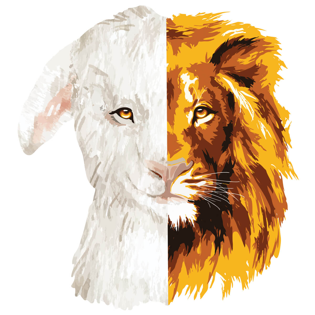 Lion And The Lamb-DTF Transfer Ready To Press