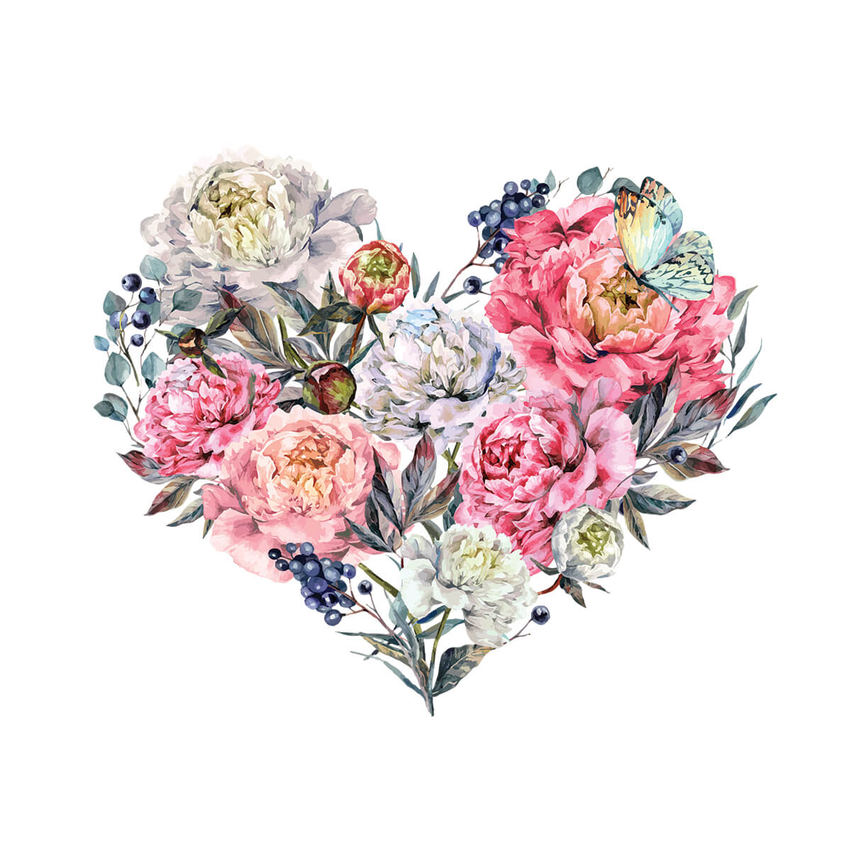 Heart Of Peonies - DTF Transfer Ready To Press