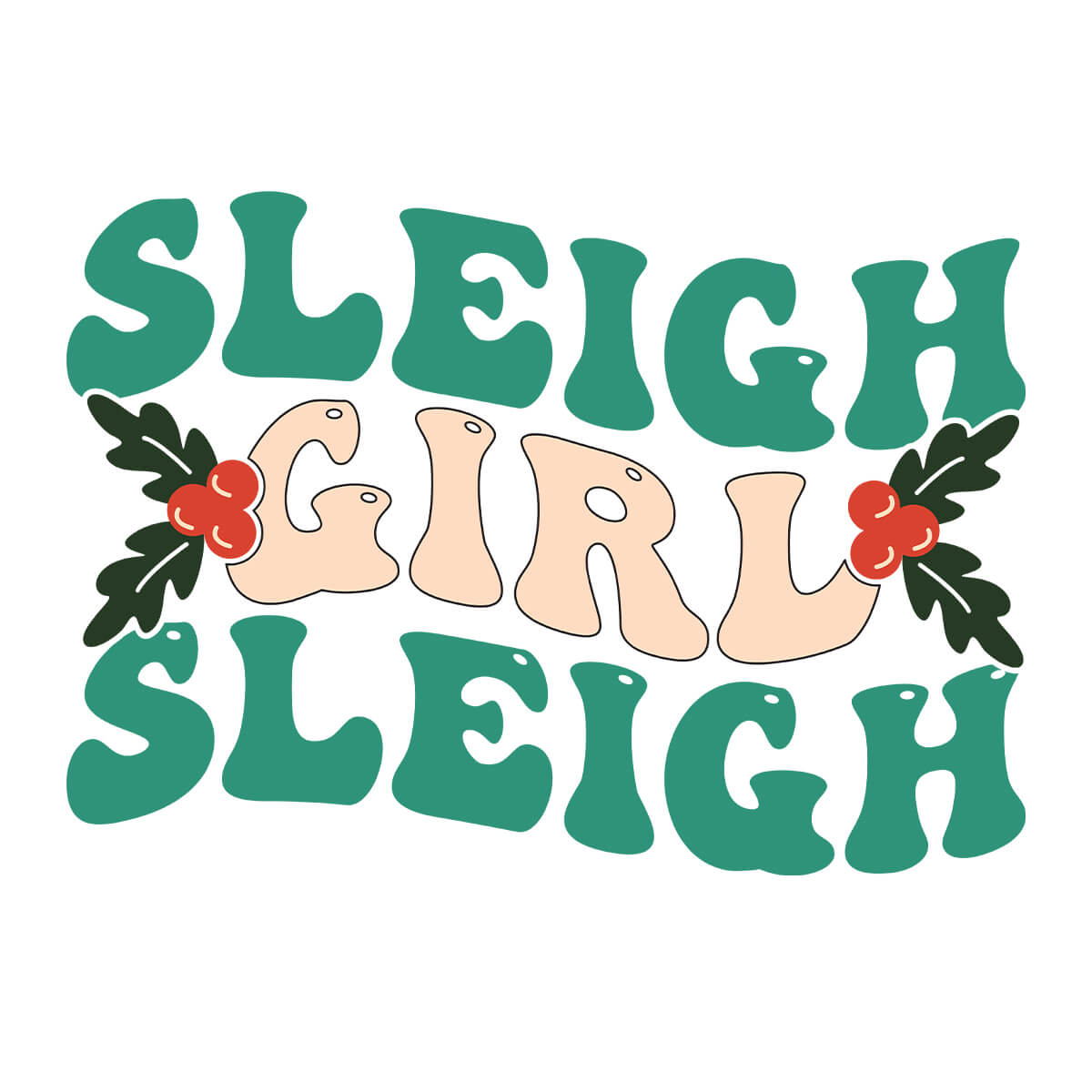 Sleigh Girl Sleigh-DTF Transfer Ready To Press