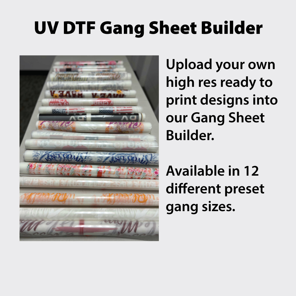 Premium UV 3D DTF Stickers New Gang Sheet Builder