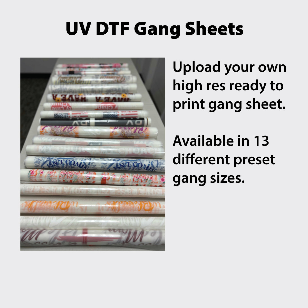 UV 3D DTF Stickers Gang Sheets