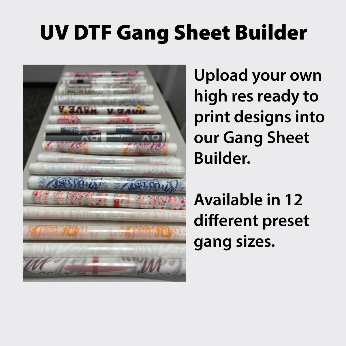 UV 3D DTF Stickers New Gang Sheet Builder