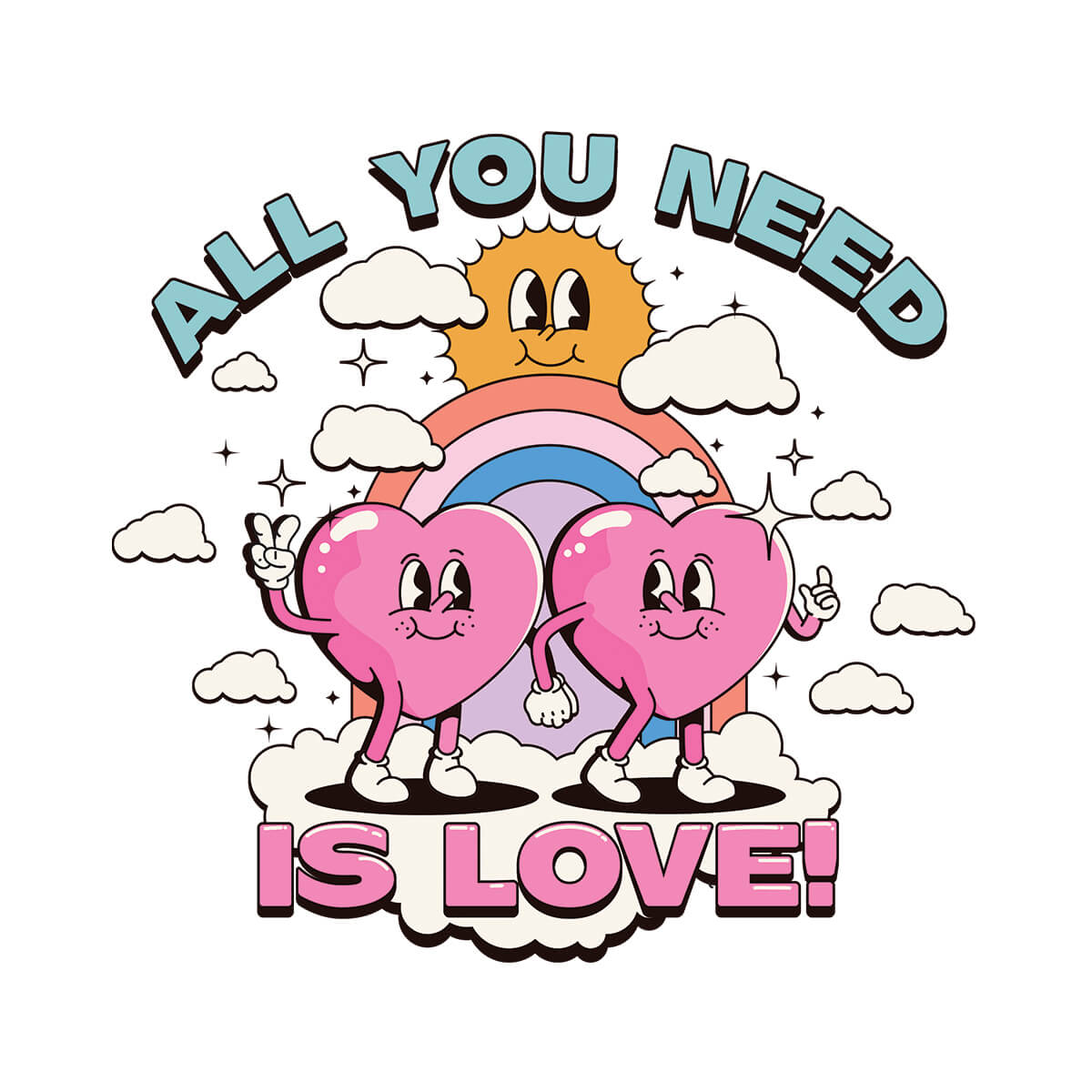 All You Need Is Love - DTF Transfer Ready To Press