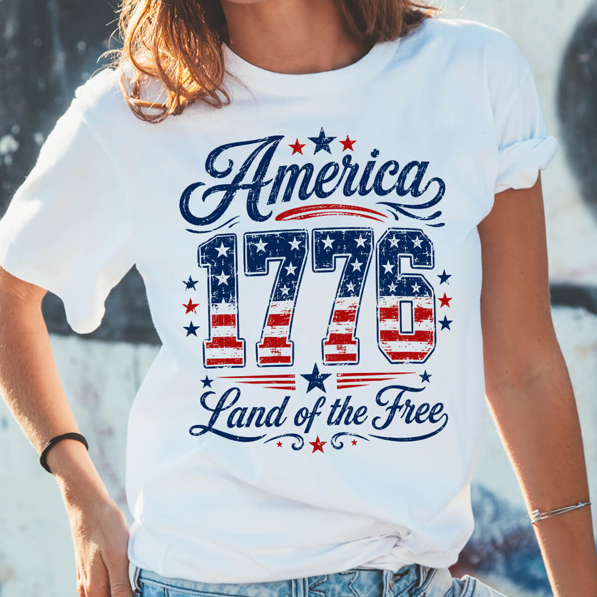 America 1776 Land Of The Free - DTF Transfer Ready To Press