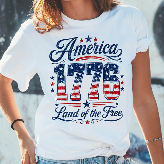 America 1776 Land Of The Free - DTF Transfer Ready To Press