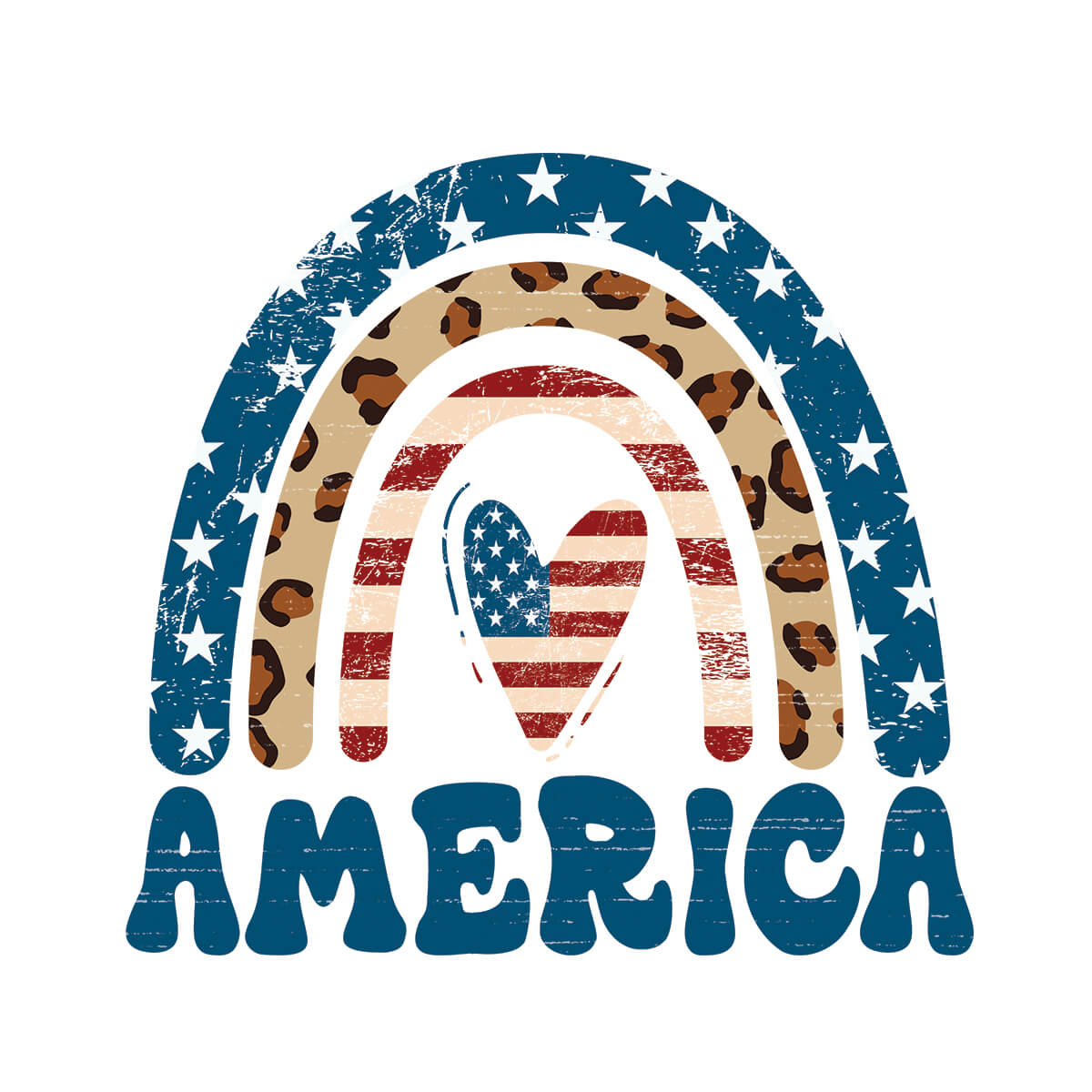 America Rainbow - DTF Transfer Ready To Press