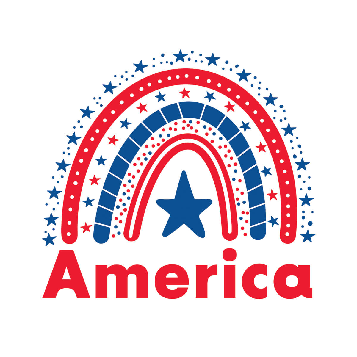 America Rainbow Flag - DTF Transfer Ready To Press