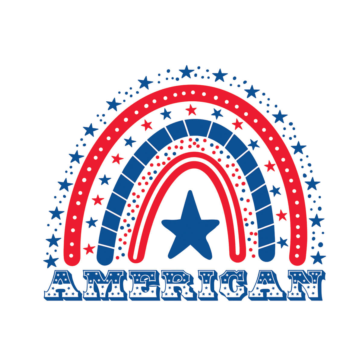 American Rainbow Flag - DTF Transfer Ready To Press