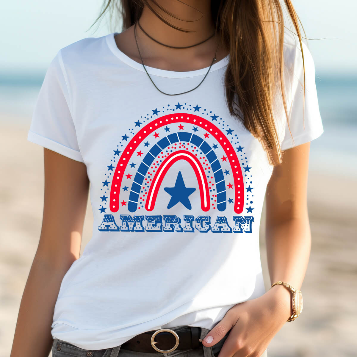 American Rainbow Flag - DTF Transfer Ready To Press