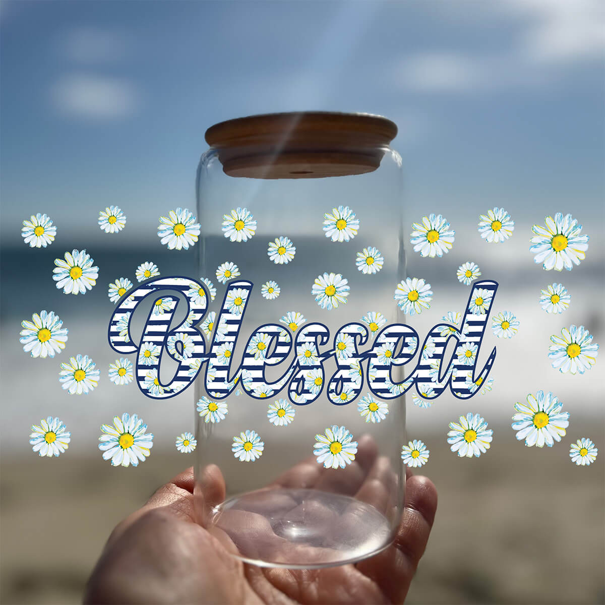 UV DTF Cup Wraps - Blessed - Daisy Nautical