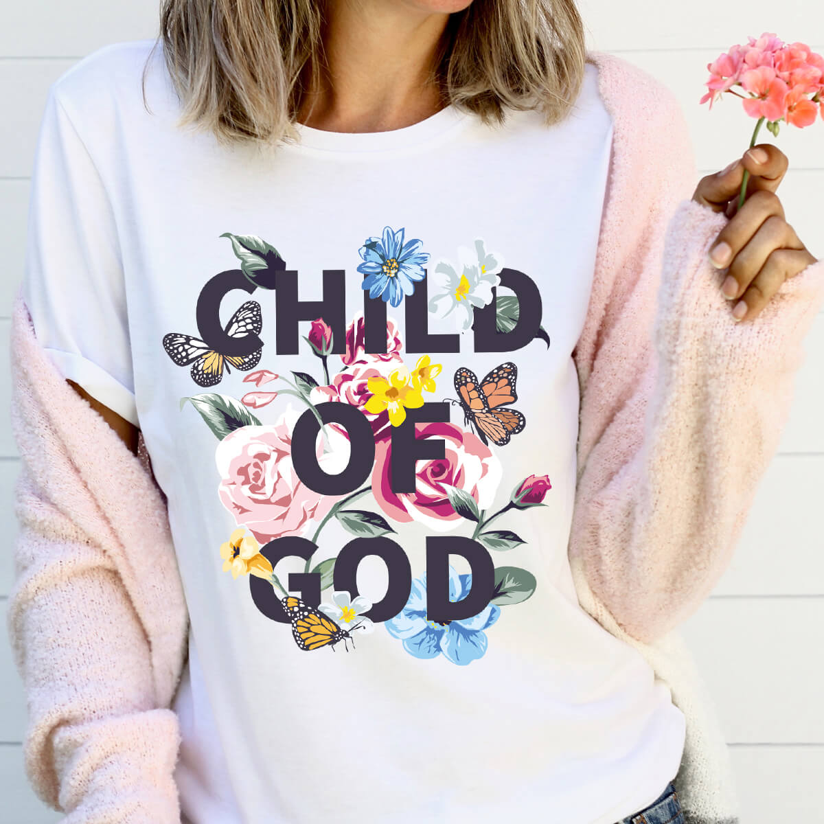 Child Of God Floral - DTF Transfer Ready To Press