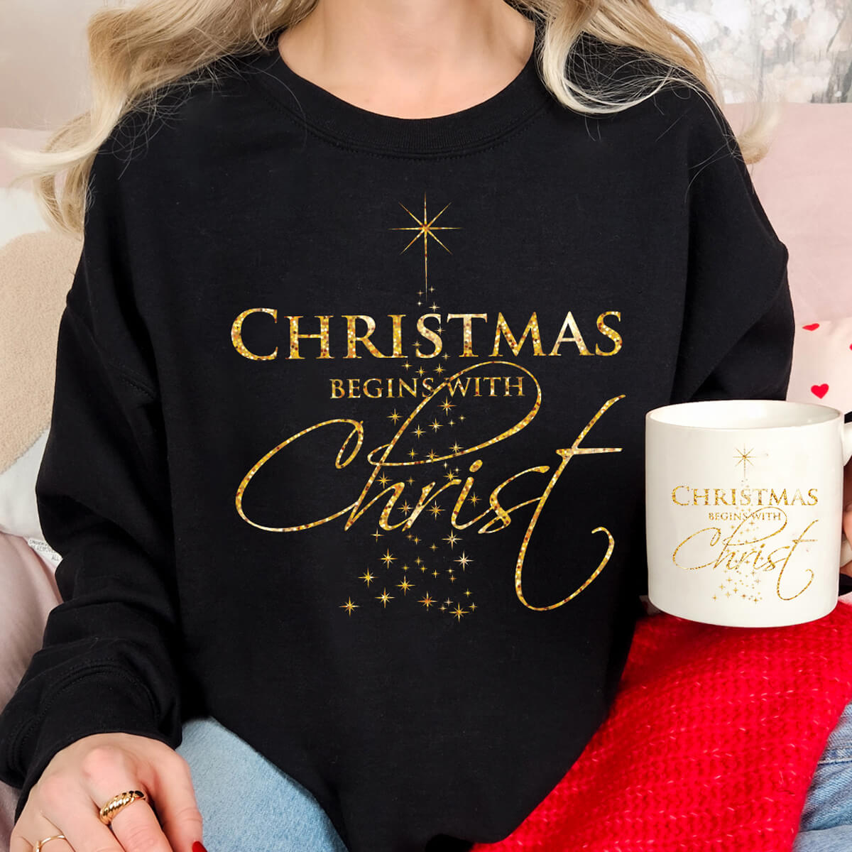 Christmas Begins With Christ - DTF Transfer Ready To Press
