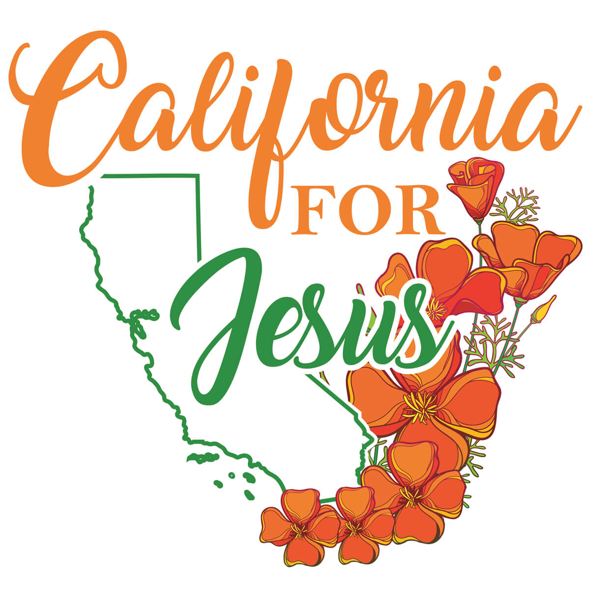 California For Jesus - DTF Transfer Ready To Press