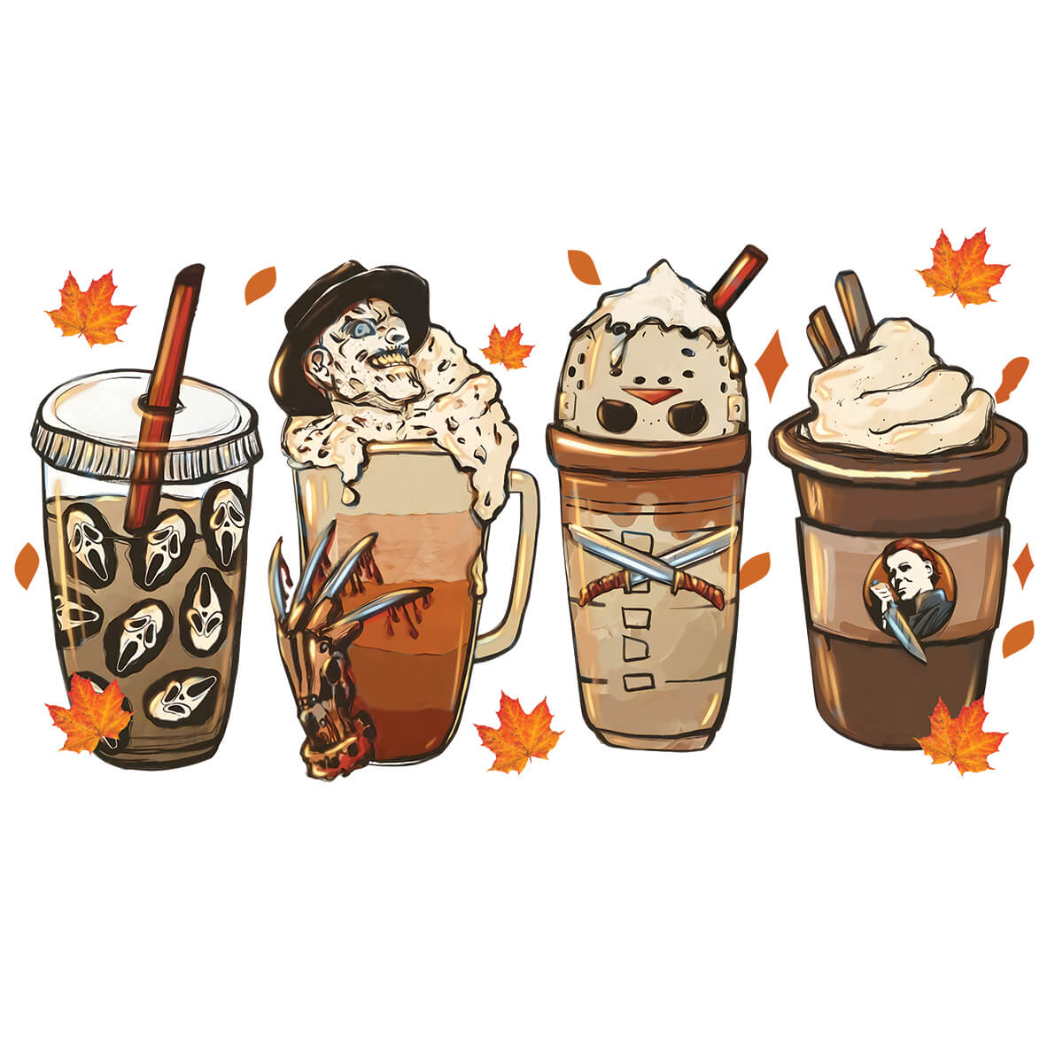 Freddy Krueger Coffee-DTF Transfer Ready To Press