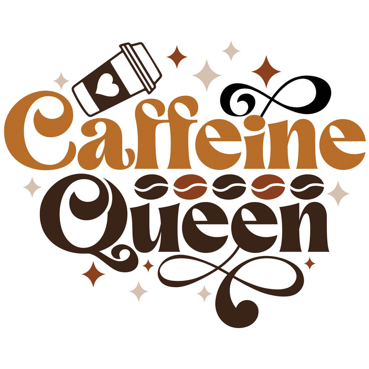 Caffeine Queen-DTF Transfer Ready To Press