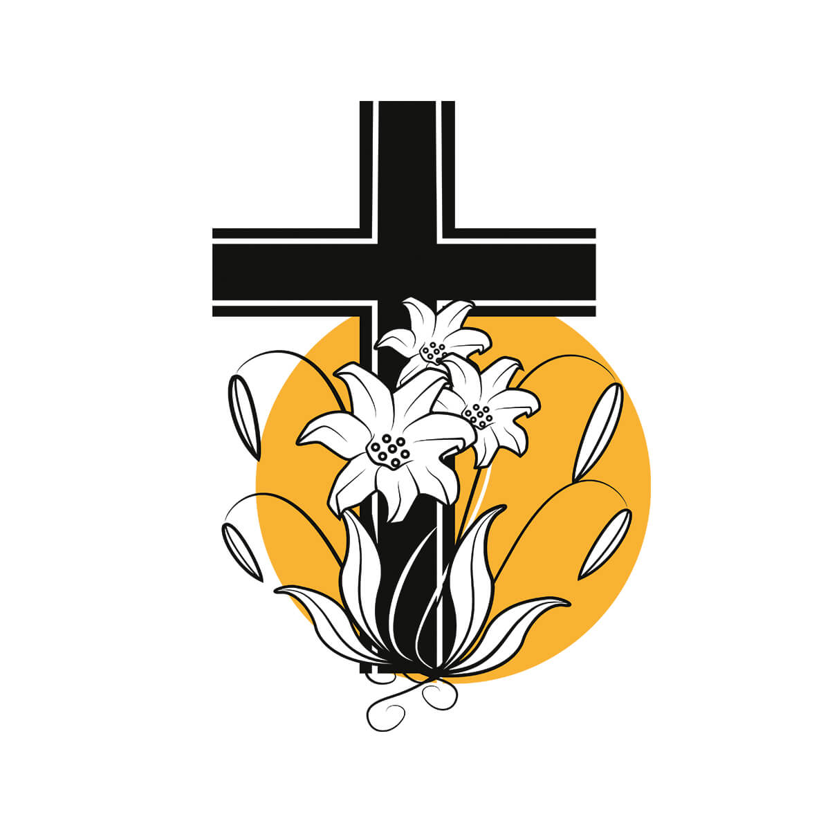 Easter Lilly Cross - DTF Transfer Ready To Press