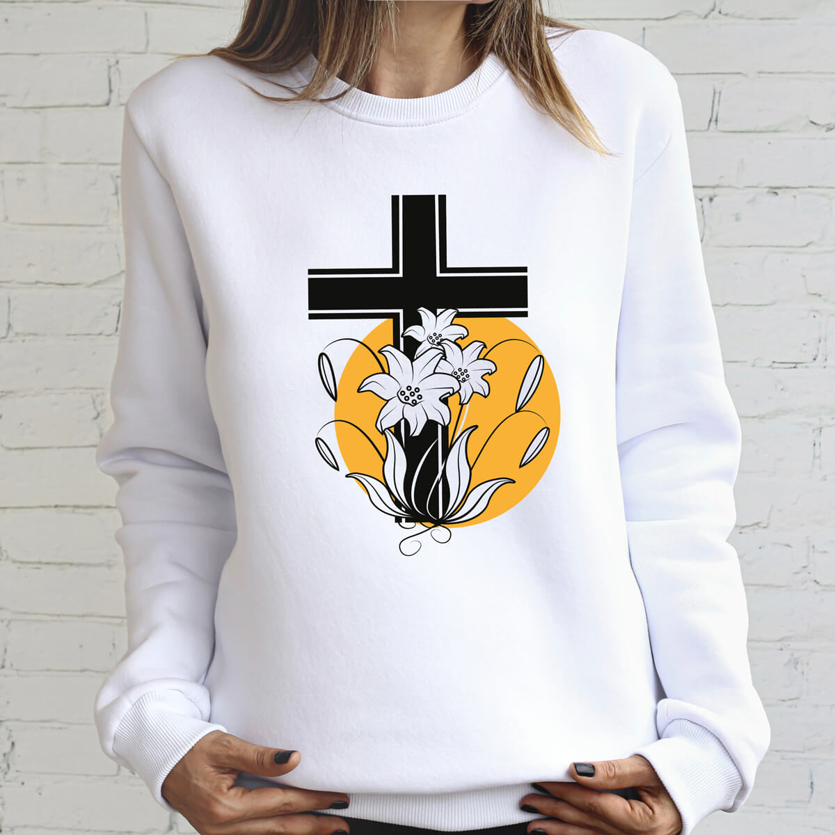 Easter Lilly Cross - DTF Transfer Ready To Press