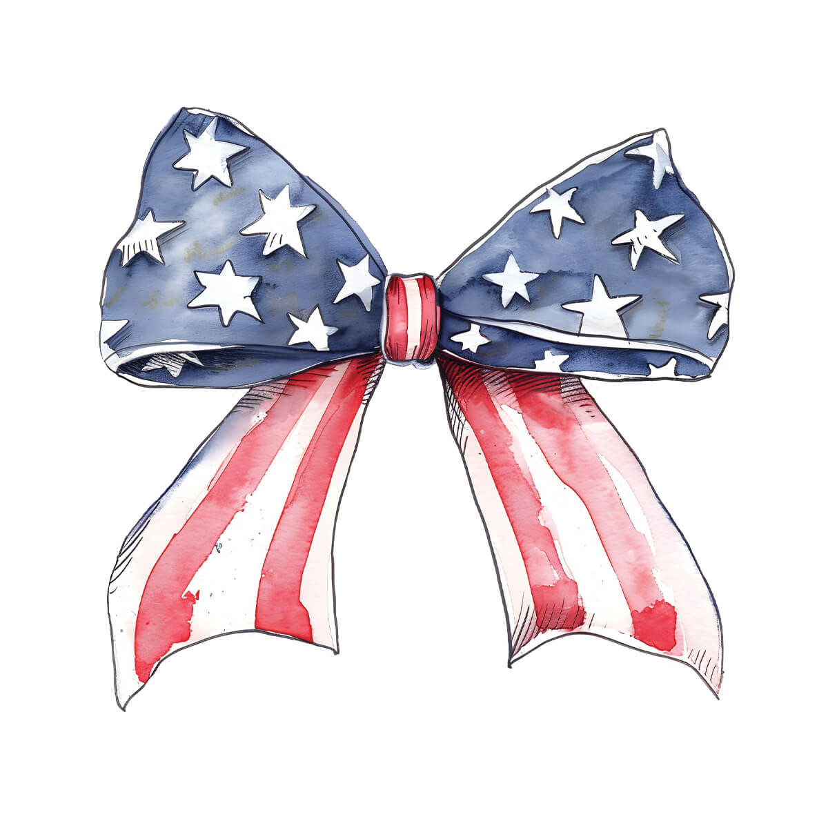 American Flag Vintage Bow - DTF Transfer Ready To Press