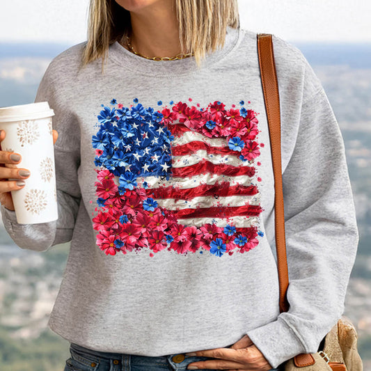 Flag - Red Floral - DTF Transfer Ready To Press