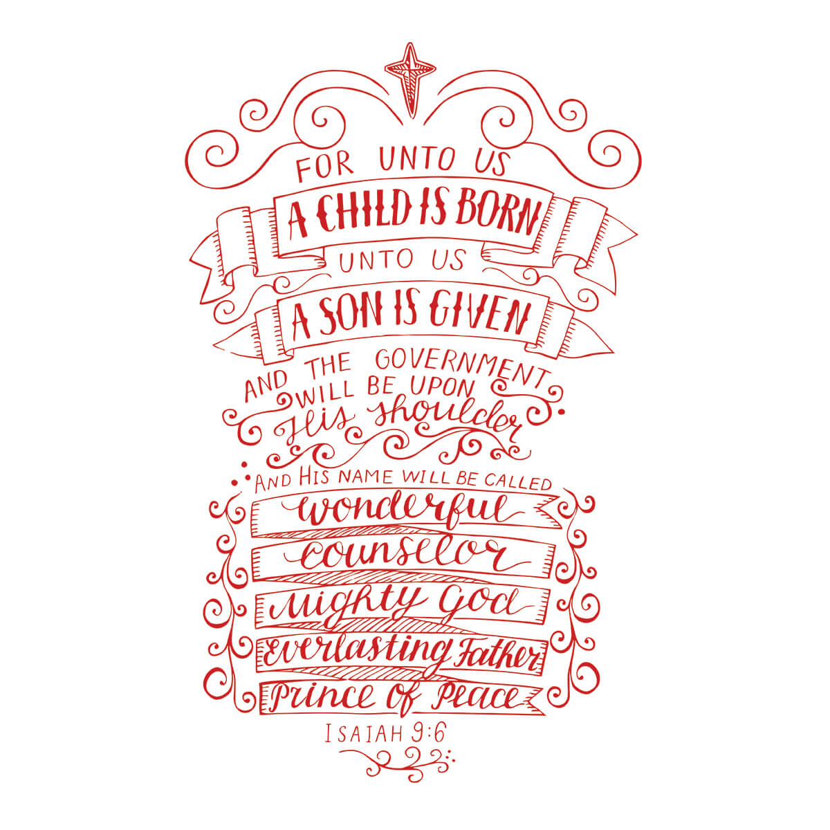 For Unto Us A Child Is Born  - DTF Transfer Ready To Press