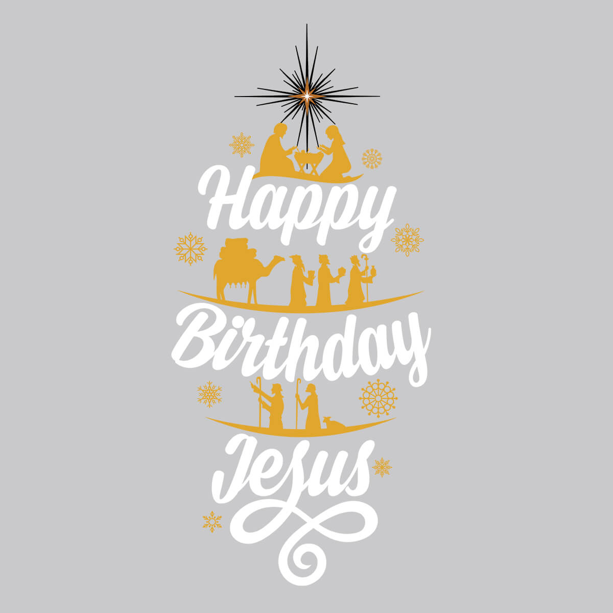 Happy Birthday Jesus - DTF Transfer Ready To Press