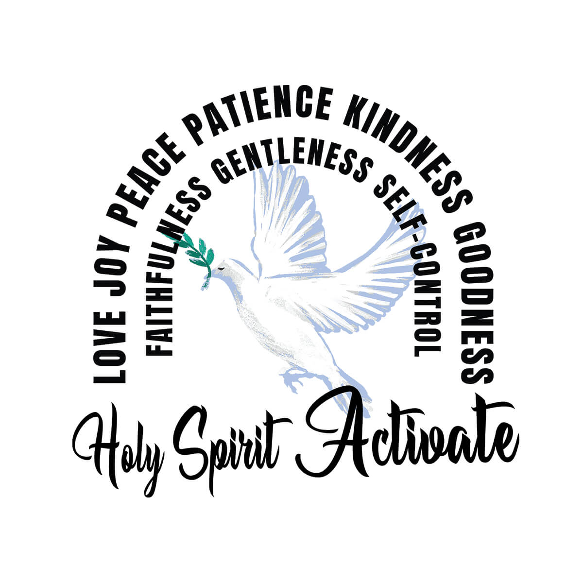 Holy Spirit Activate Fruit Of The Holy Spirit - DTF Transfer Ready To Press