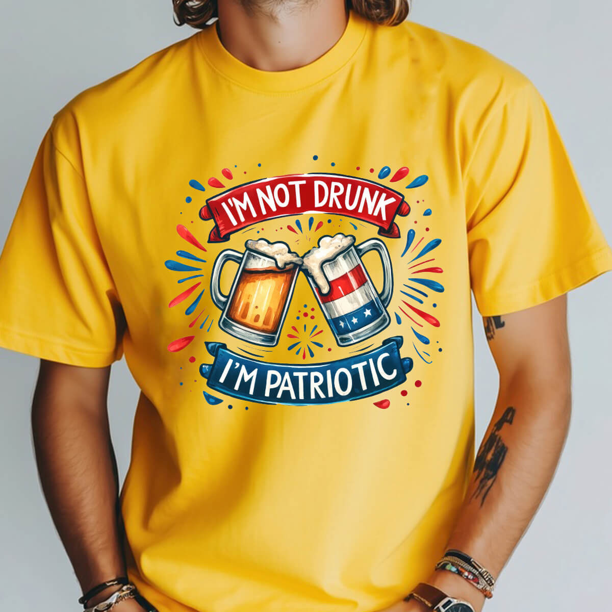 I'm Not Drunk I'm Patriotic - DTF Transfer Ready To Press
