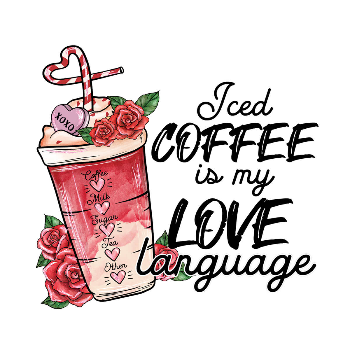 Iced Coffee Is My Love Language - DTF Transfer Ready To Press