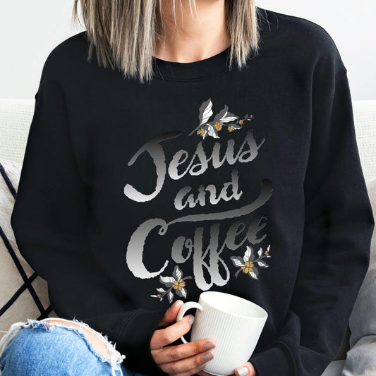 Jesus And Coffee - DTF Transfer Ready To Press