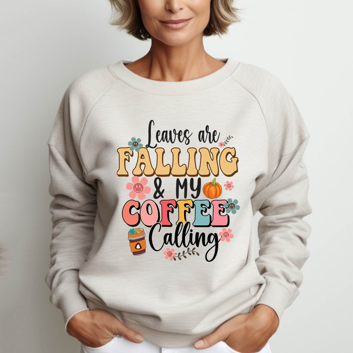 Leaves Are Falling And My Coffee Calling-DTF Transfer Ready To Press