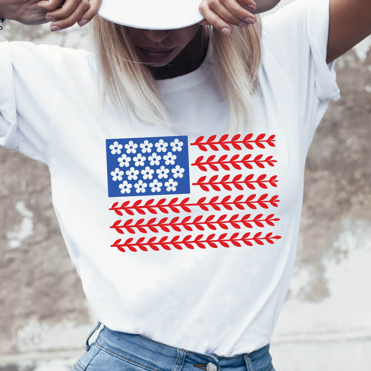 USA Floral Flag - DTF Transfer Ready To Press