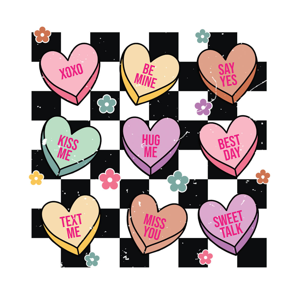 Love In Checkers - DTF Transfer Ready To Press