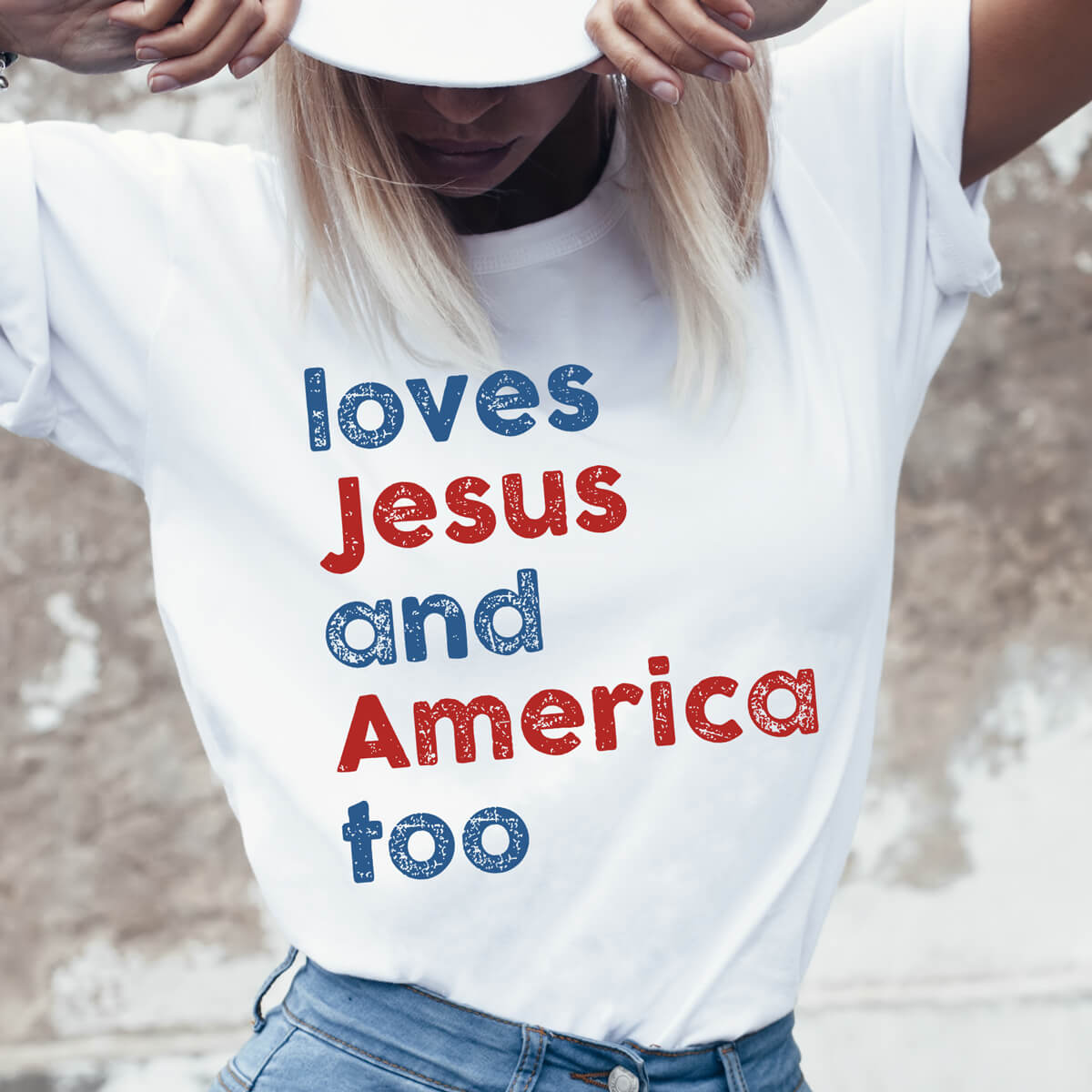 Loves Jesus And America Too - DTF Transfer Ready To Press