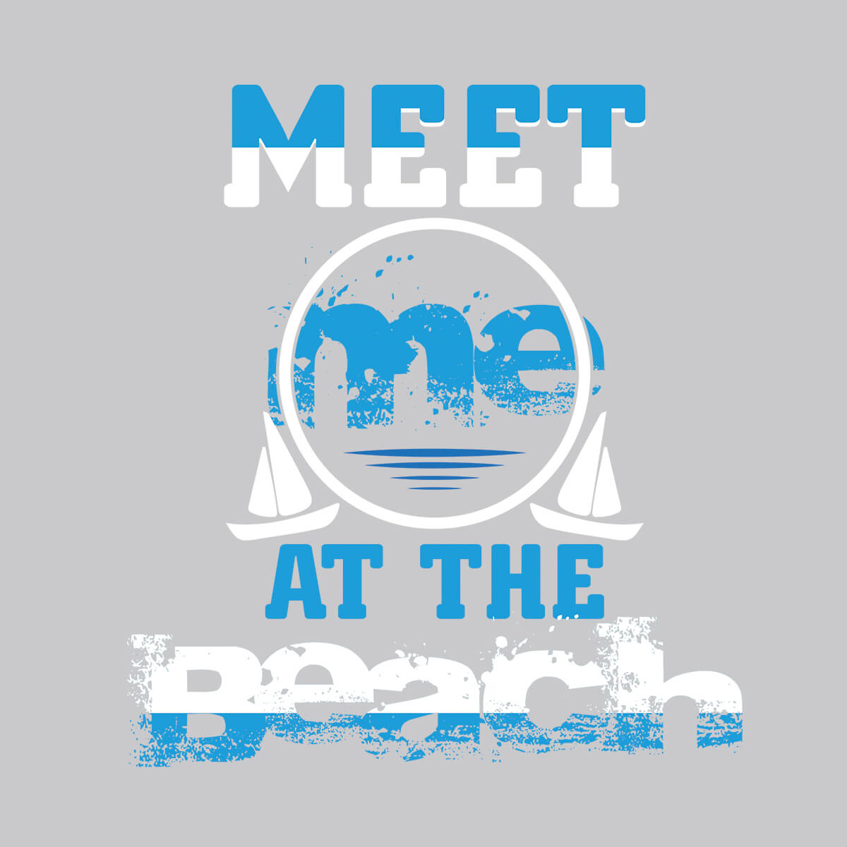 Meet Me At The Beach - DTF Transfer Ready To Press