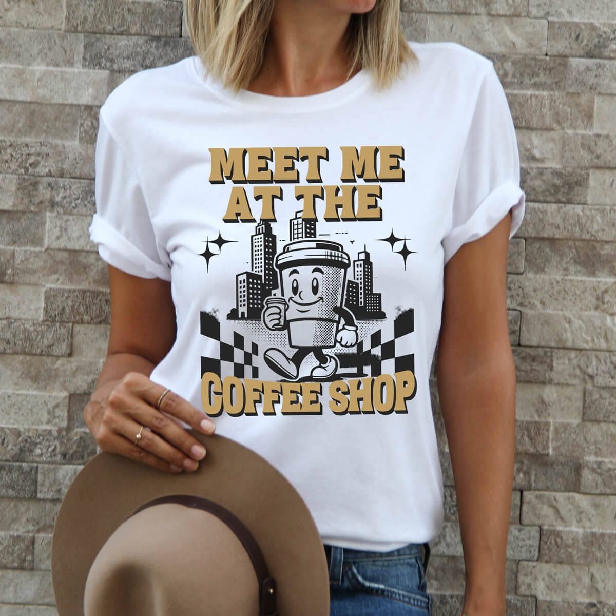 Meet Me At The Coffee Shop - DTF Transfer Ready To Press