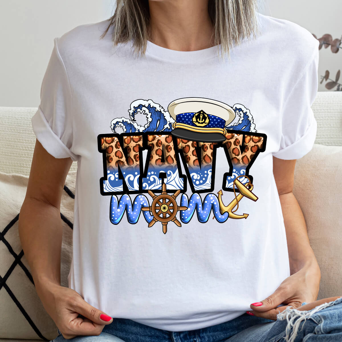 Navy Mom - DTF Transfer Ready To Press