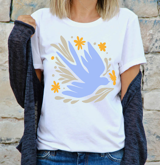 Dove For Freedom Peace And Love - DTF Transfer Ready To Press