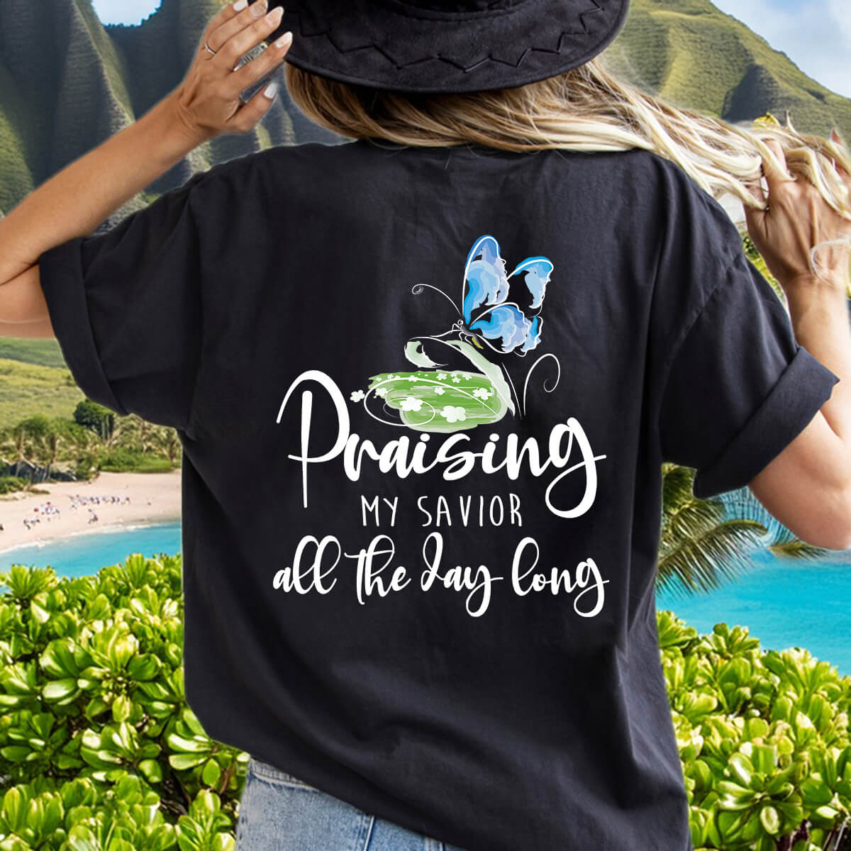 Praising My Savior All The Day Long - DTF Transfer Ready To Press