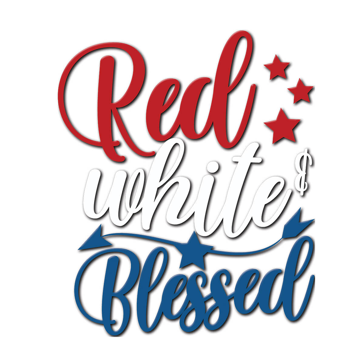 Red White And Blessed - DTF Transfer Ready To Press