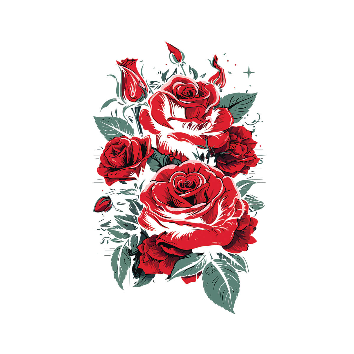 Roses Are Red - DTF Transfer Ready To Press