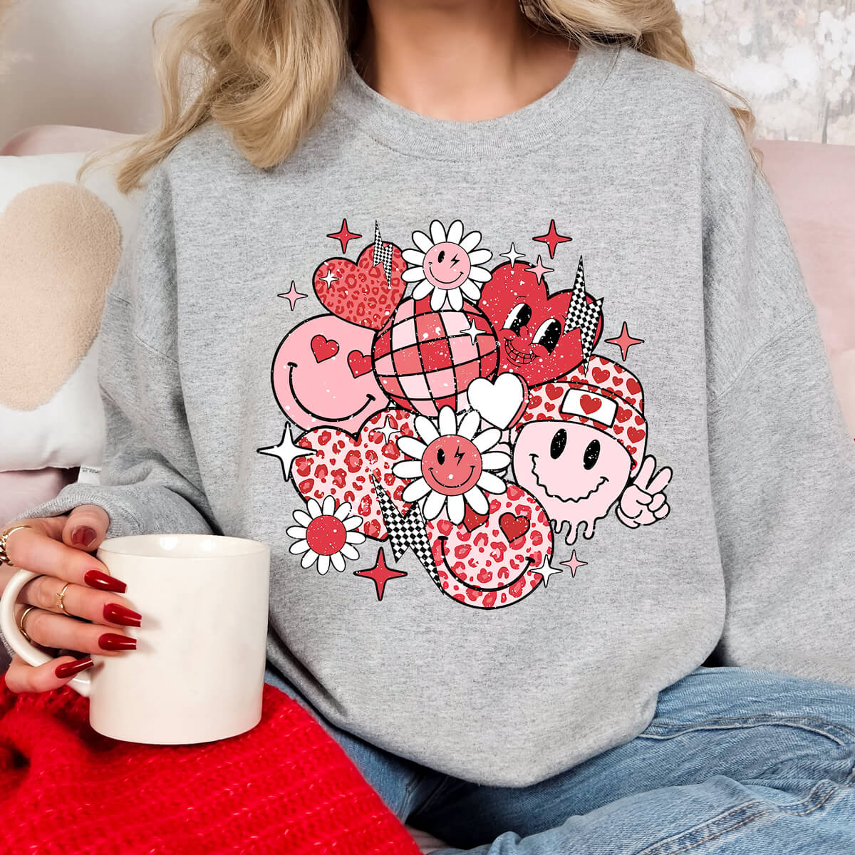 Smiley Love Faces - DTF Transfer Ready To Press