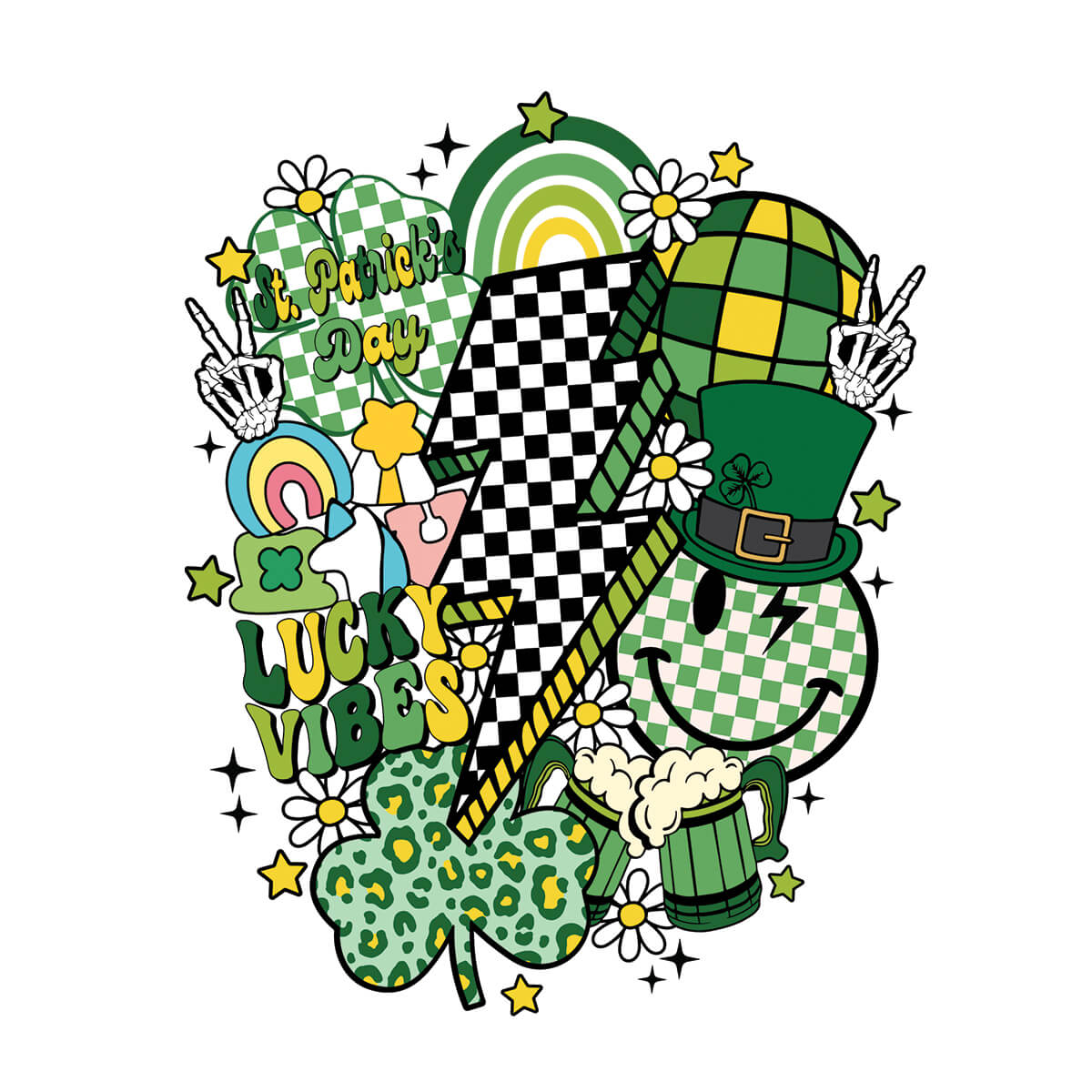 St. Patrick's Day Lucky Vibes - DTF Transfer Ready To Press