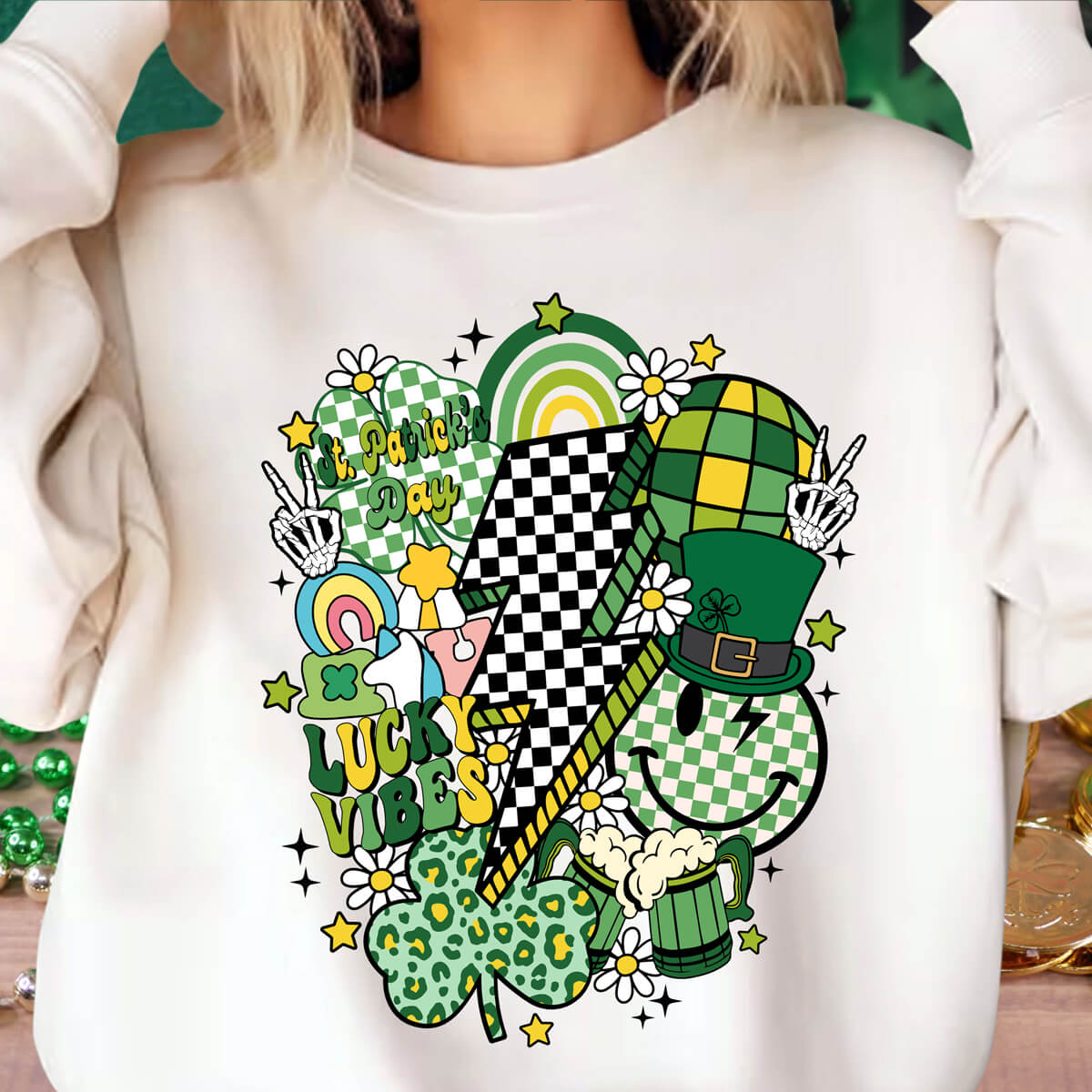 St. Patrick's Day Lucky Vibes - DTF Transfer Ready To Press