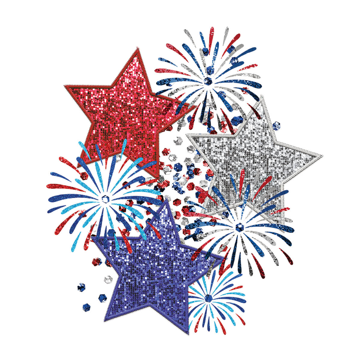 Fireworks And Stars - DTF Transfer Ready To Press