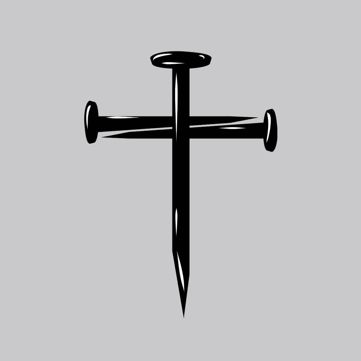 Three Nails Cross - DTF Transfer Ready To Press